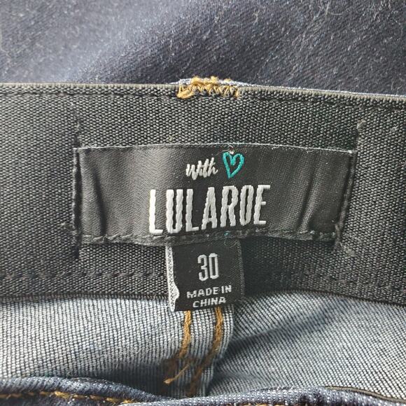 LulaRoe Womens Magic Waist Stretch Dark Wash Jeans Size 30 - Picture 3 of 5